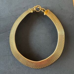 Vintage Anne Klein Gold Mesh Collar Necklace